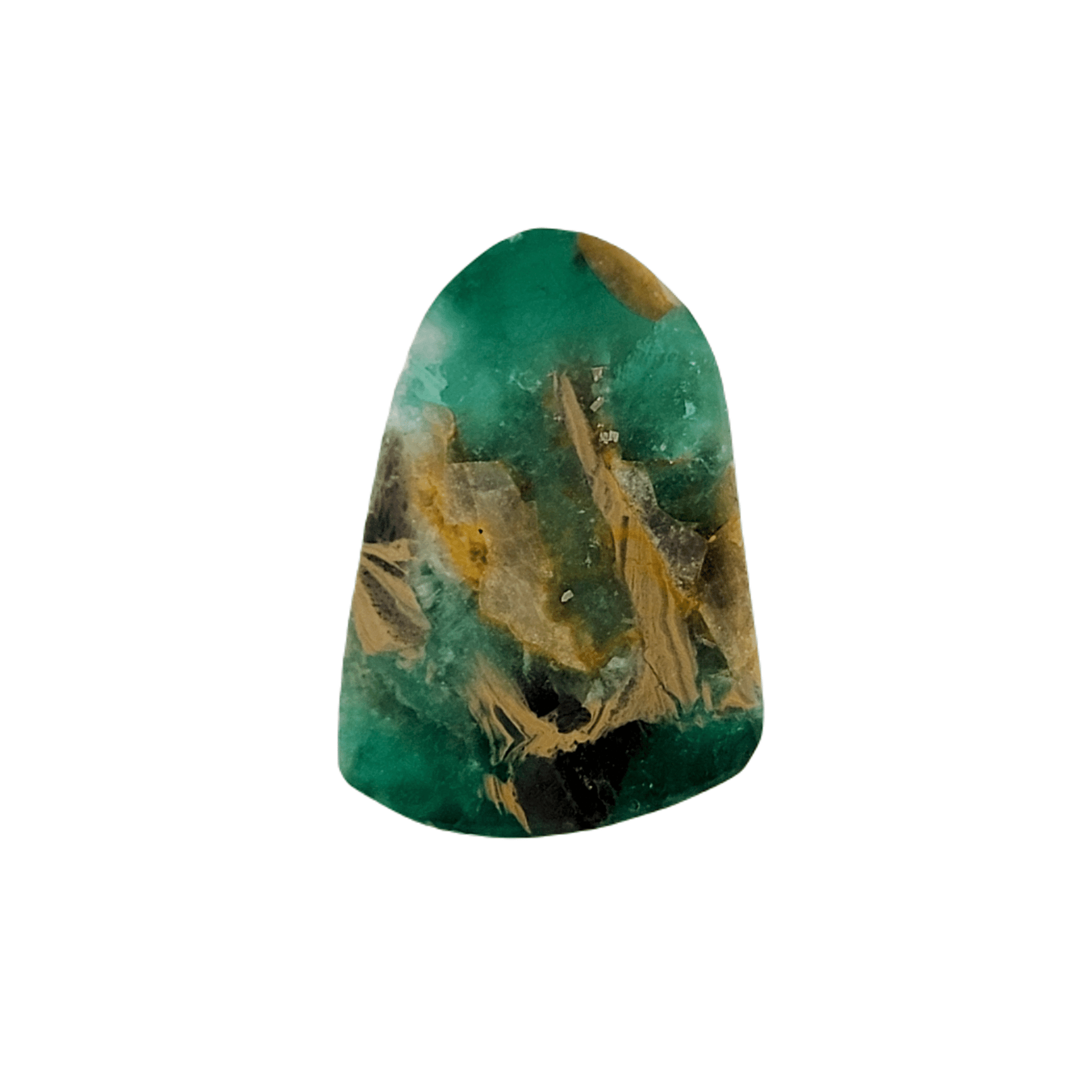 43.4 Ct. Polished Emerald with Quartz, Dolomite, & Pyrite Specks - Emeralds Expert