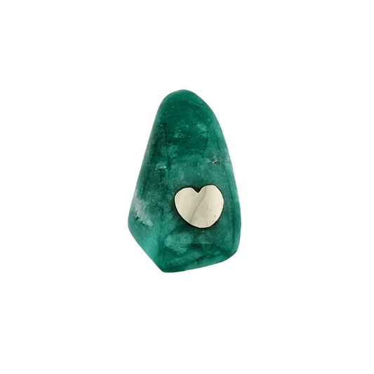 52.82 Ct. Polished Emerald with Quartz, Calcite, & Pyrite Specks - Emeralds Expert