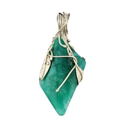 34.93 Ct. 
Silver Pendant With Polished Emerald